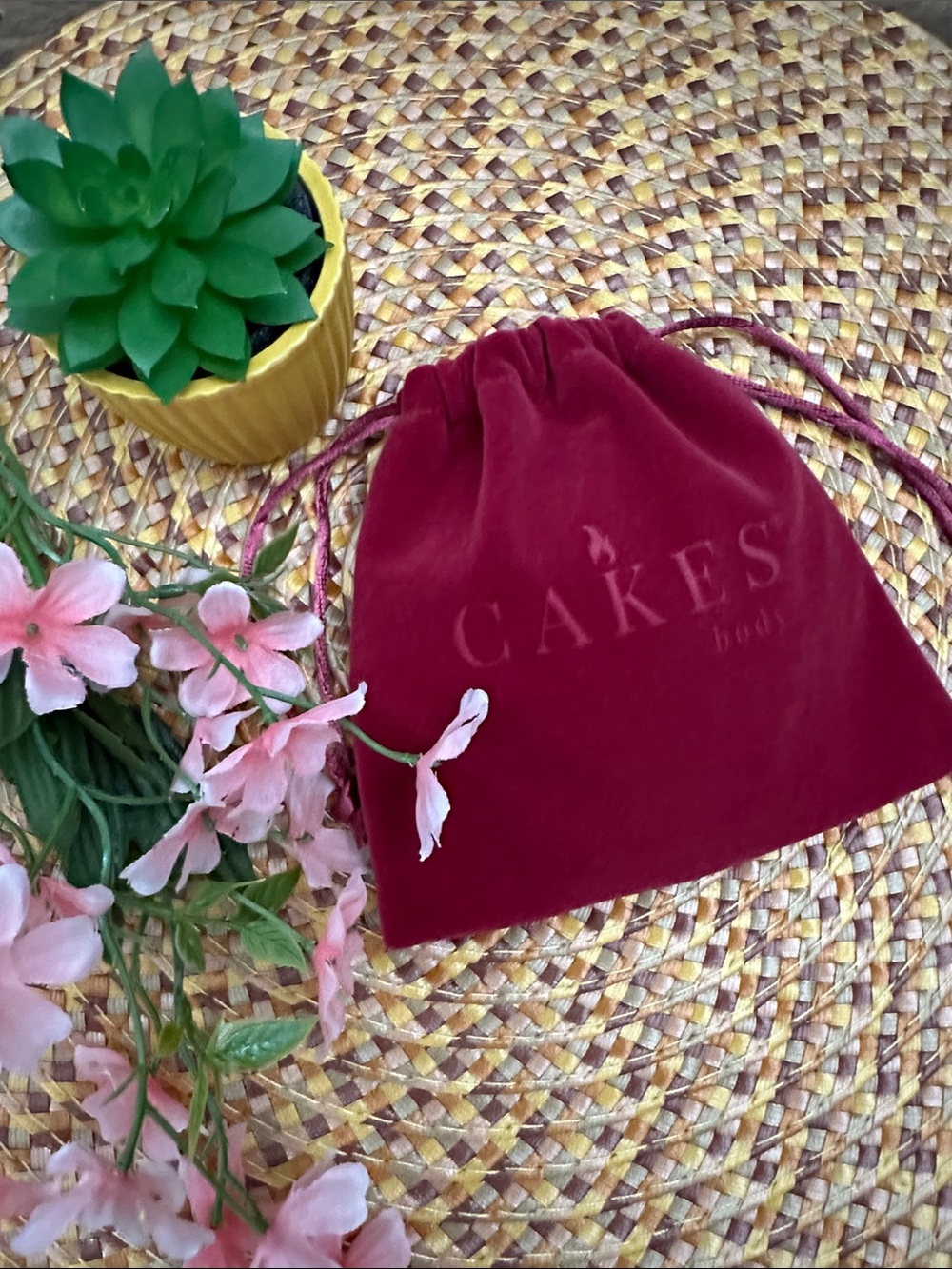 Cake Body Nipple Cover comes Deep Red Velvet Drawstring Pouch